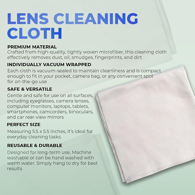 REFLEX CAMERA 24mm 8 Piece Camera Sensor Cleaning Kit 6 Full Frame Double end Swabs, 5ml Cleaner, Micro Fiber Cloth, Residue-Free Cleaning Kit for Sony, Canon, Nikon DSLR and Mirrorless Cameras - Image 7