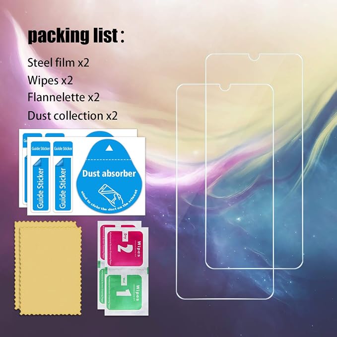 Galaxy A50/A30/A20 Screen Protector, [2 Pack] HD-Clear Tempered Glass Screen Protector [9H Hardness][Bubble-Free][3D Glass] Screen Protector Glass For Samsung Galaxy A50/A30/A20 - Image 7