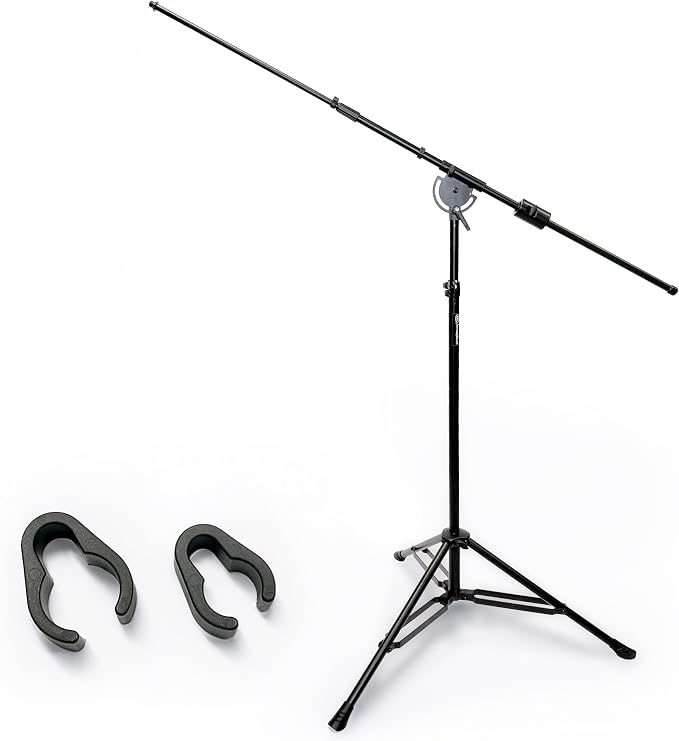 AxcessAbles AXCMB-T Heavy Duty Microphone Boom Stand with Weighted Tripod Base | 80.5-inch Height Overhead Mic Stand | 65.5-Inch Boom Arm Stand | Shotgun Video Mic Stand | All Metal Construction by AxcessAbles