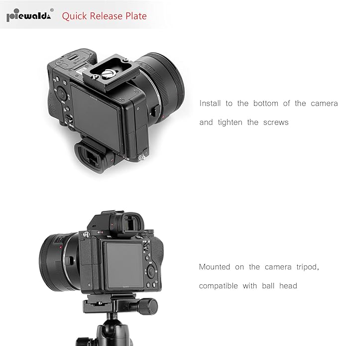 Niewalda PU-40 Aluminum Quick Release Plate with 1/4", 3/8" Mount Screw | Tripod Mounting Plate for SLR Camera Tripod, Includes 1/4" D-Ring Screw/Slotted Screw and 3/8" to 1/4" Mount Screw Adapter - Image 5