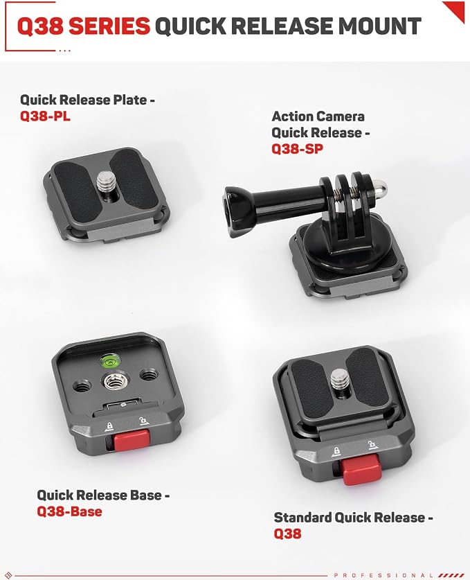 IFOOTAGE Q38-PL Quick Release Plate Camera QR Adapter | Tripod Mount Quick Release Plate with 1/4" Screw, Camera QR Adapter for Fast Mounting and Secure Connection - Image 4