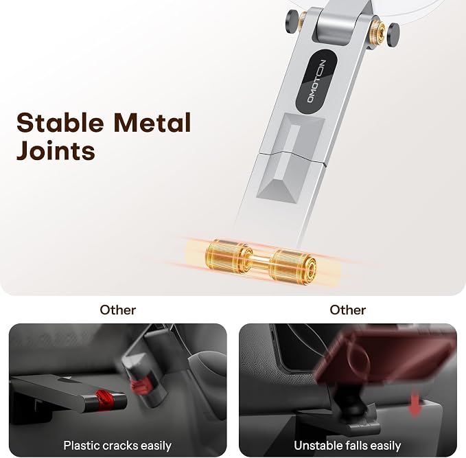 OMOTON TP02 360°Rotating Adjustable Aluminum for MagSafe Tripod, Silver | Magnetic Phone Tripod for iPhone 17/16/15 Pro Max Air, Foldable Cell Phone Stand Fits Vlog, Gym Travel Essentials Accessories - Image 7