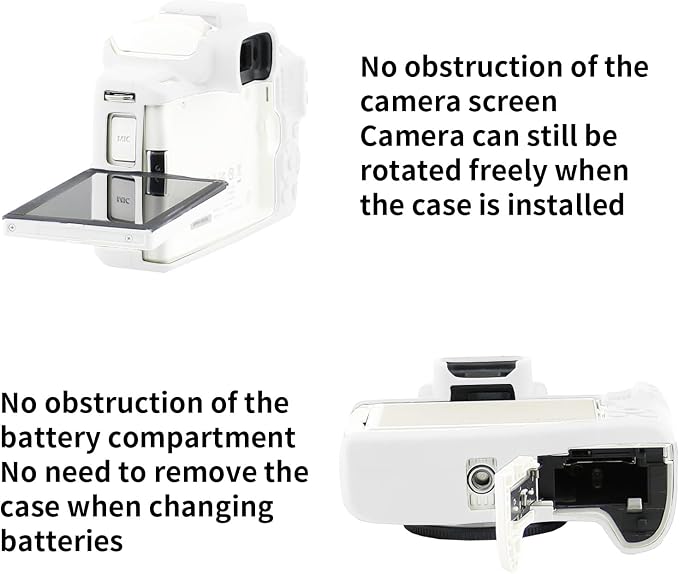Easy Hood Camera Case for Canon EOS M50/M50 Mark II Digital Camera White | Soft Silicone Case Cover, Anti-Scratch, Dustproof, Shockproof, Slim Fit, Lightweight, Easy to Install, Easy to Clean - Image 3