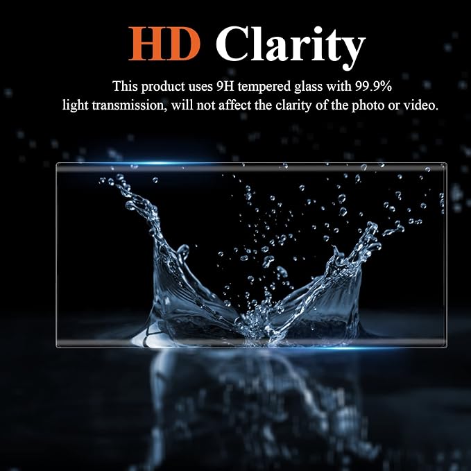 YWXTW 3 Pack for Samsung Galaxy S23 Ultra Camera Lens Protector, 9H Tempered Glass S23 Ultra Camera Cover, Anti Scratch, Case Friendly - Image 6