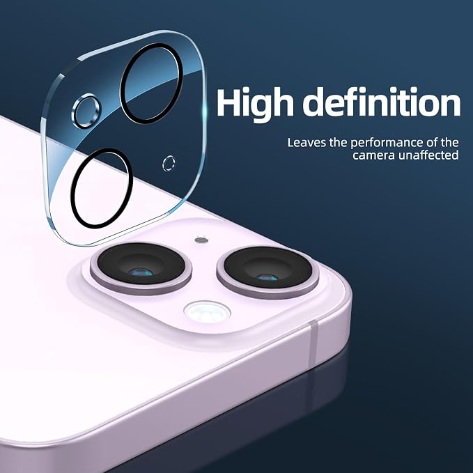 NEW'C 3x for iPhone 14 Screen Protector (6.1 inches)+ 3x Camera Lens Protector, Sensor Protection + Dust Plug - Case Friendly Tempered Glass Film, Ultra Resistant - Image 4