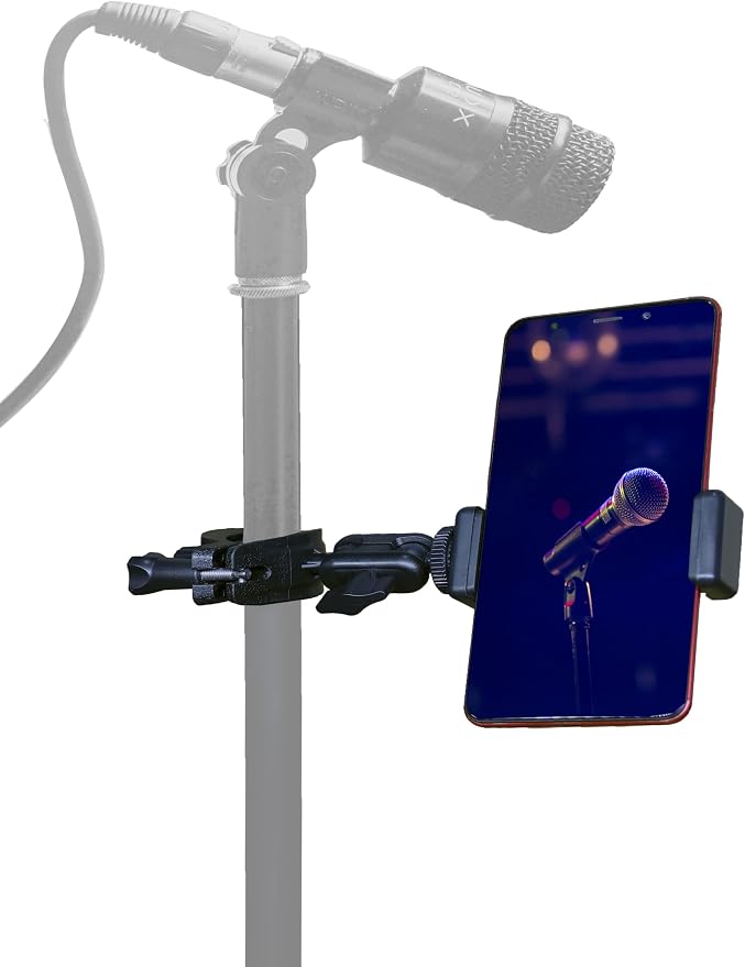 Phone Holder for Mic Stand Clamp for Music Microphone Stand Smartphone Mount Multi Angle 360° Swivel by Hocoder