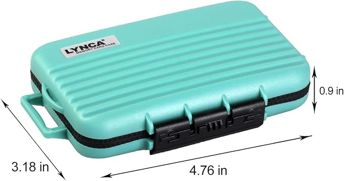 LYNCA 24 Slots Camera Memory Card Case Holder Water-Resistant Anti-Shock SD Card Case Holder Wallet for 8 SD Cards 4 CF Cards 12 Micro SD/TF Cards Storage Box, Compact Memory Cards Wallet (Green) - Image 3