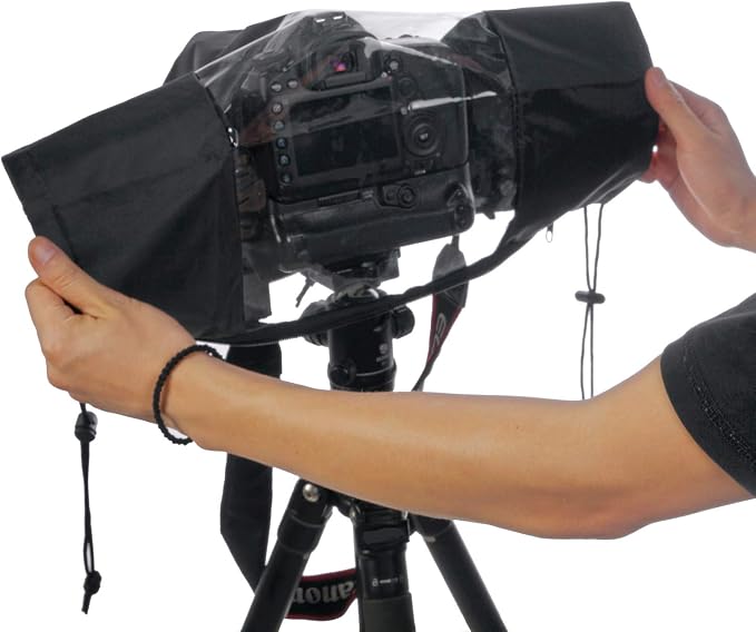 Waterproof Camera Rain Cover Soft Black Camera Rain Lens Covers | Professional Camera Sleeve Weather Protector Lens Jacket Covers for All DSLR SLR Cameras - Image 5