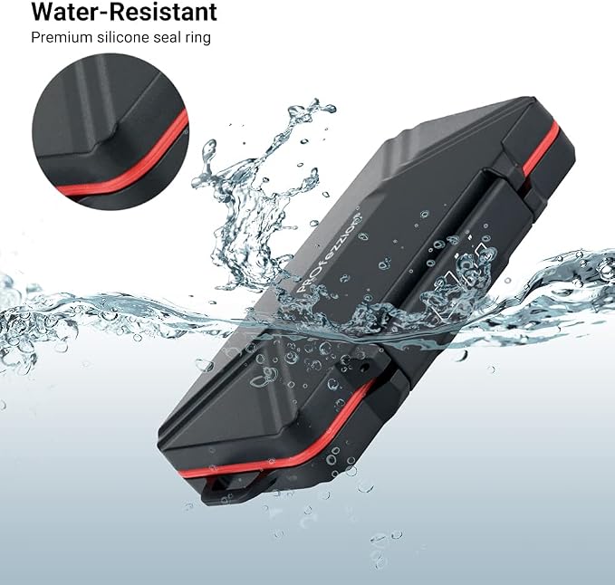 PROfezzion Memory Card Case for 6 CF/Cfast, 12 SD/SDXC/SDHC & 18 Micro SD | 36 Slots Memory Card Holder, Water-Resistant & Anti-Shock, Hard Shell with Rubber Interior, Snap-On Locking & Easy Carrying - Image 5