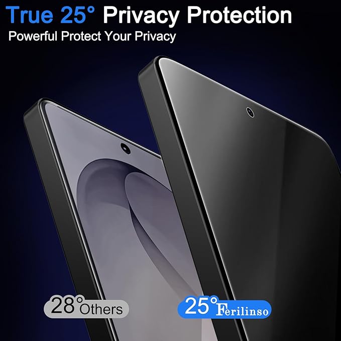 Ferilinso 3 Pack Privacy Screen Protector for Samsung Galaxy S26 Ultra | 9H+ Tempered Glass, Military-Grade Shatterproof, HD, Case Friendly, Easy Installation Bubble Free, with Camera Lens Protector - Image 2