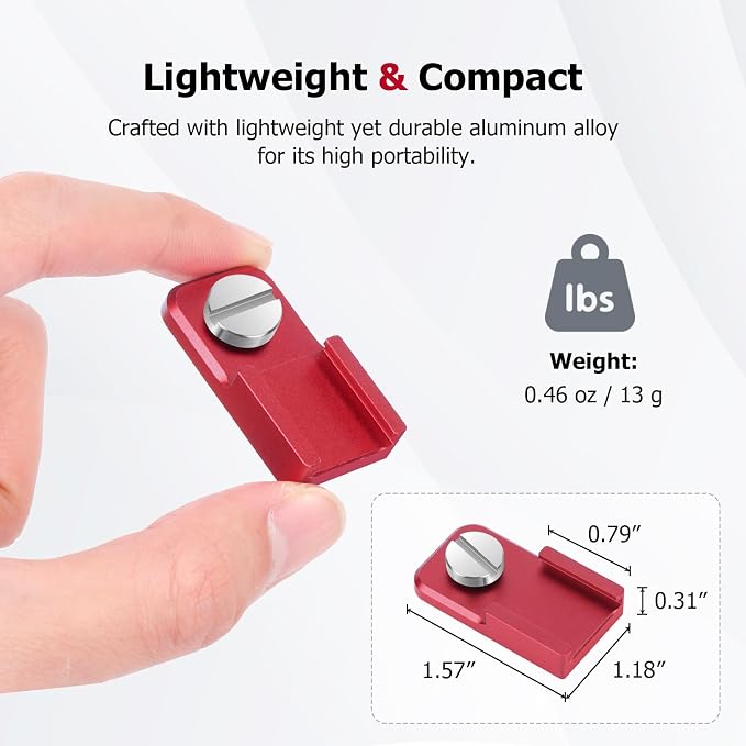 Universal Hot Shoe Adapter for Camera Accessories – Aluminum Alloy & Stainless Steel Mount with Locking Knob, 1/4" Screw Hole for Microphone, LED Light, Tripod, DSLR Rig (62057) - Image 6