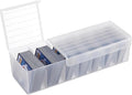 OwnMy Plastic Trading Card Storage Box Clear Trading Card Storage Case | Plastic Card Organizer Box with Dividers, Plastic Baseball Card Storage Box for Game Sports MTG TCG Cards, White by OwnMy