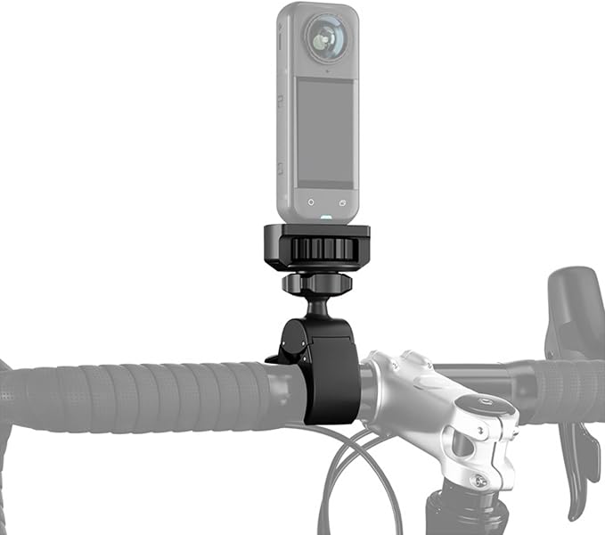 JJC Bike Pole Mount for Insta360 X5 X4 Air X3,with Ball Head | Handlebar Bike Pole Mount Clamp Mount,Lightweight ABS Crab Clamp for Round Pipe Tube Desk for DJI Osmo 360 Xtra 360 Gorpo Max - Image 3