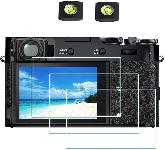 ULBTER Screen Protector for Fujifilm X100VI Fuji X100V Camera [3+2Pack] | Tempered Glass for Fuji X-100VI X-100V & HotShoe Cover 0.3mm 9H Hardness Anti-Scrach Anti-Bubble by ULBTER