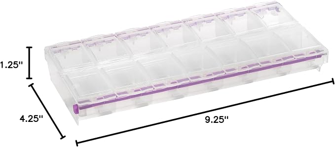 Craft Mates Bead Organizer and Plastic Storage Containers for Crafts, Buttons, Pins and More, 14 Locking Compartments, 2XL, Clear Lids | Clear Plastic Storage for Buttons, Pins, Jewelry, Diamond Art & Craft Supplies, Large Portable Organizer for Crafters - Image 6