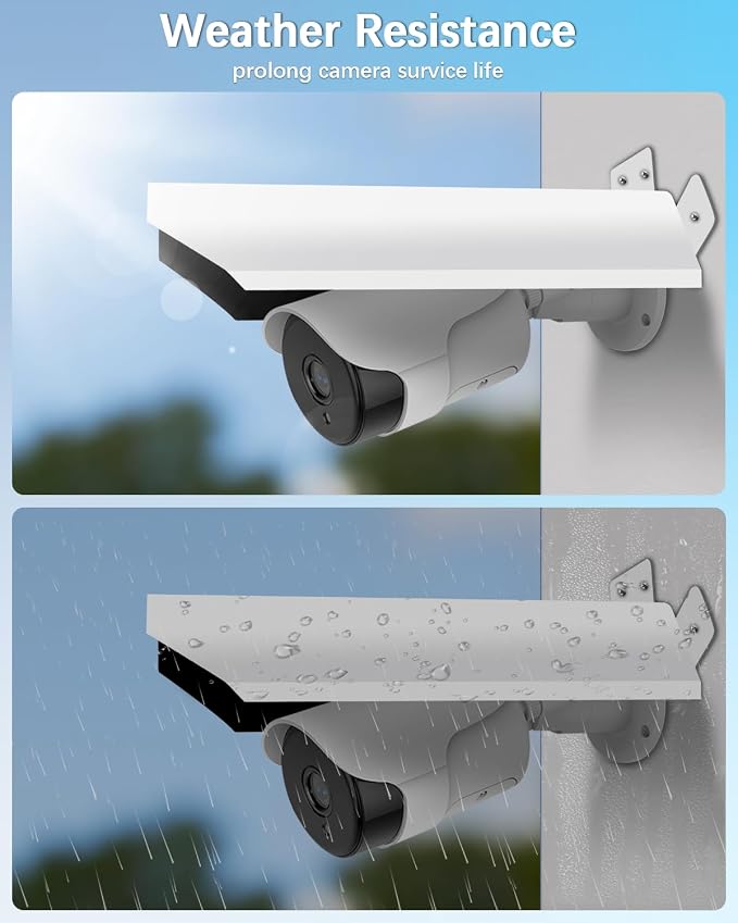 Universal Security Camera Sun Rain Cover Shield | Waterproof Protective Roof for Surveillance Camera, Outdoor Camera Shade Covers for Dome, Bullet Cameras (White 3 Pack) - Image 2