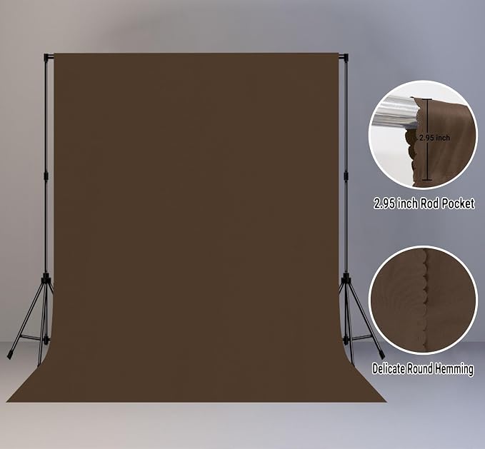 Brown Photography Backdrop for Photoshoot, Fabric 8x10ft | Polyester Studio Photo Backgrounds, Non Reflective, Easy to Hang, for Portrait Shoot, Product, Party Decor, Video Creation - Image 2