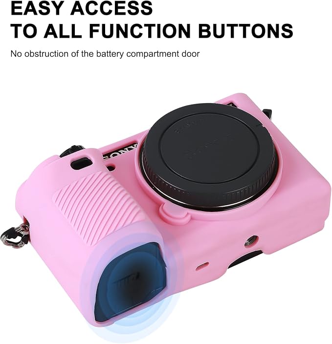 Easy Hood Case for Sony Alpha A6000 ILCE-6000 Digital Camera, Pink | Soft Silicone,Anti-Scratch,Dustproof,Shockproof,Slim Fit,Enhanced Grip,Camera Skin Protector Accessories Protective Cover - Image 4