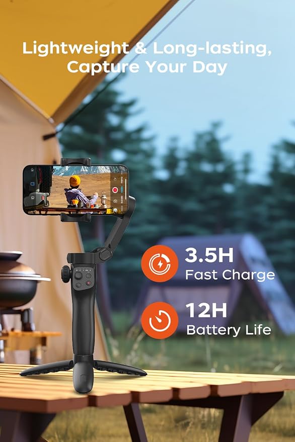 CM8 Gimbal Stabilizer for iPhone Android, 3-Axis Phone Gimbal with Remote Control Portable Foldable, Phone Stabilizer for Video Recording for Tiktok YouTube Vlog - Image 7