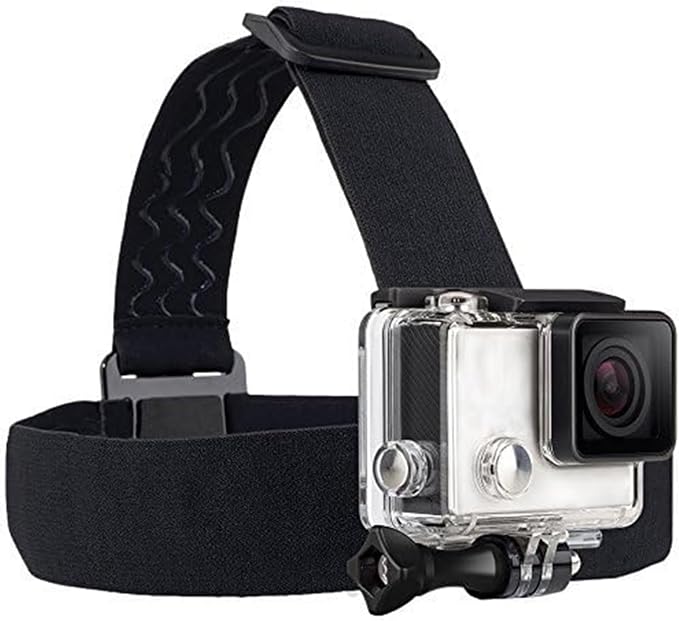 Action Camera Head Mount Strap Compatible with Gopro DJI Osmo | Compatible with Go pro Hero 13 12 11 10 9 8 AKASO EK7000 Brave 4 Brave 7LE ODDV Hiicam Icefox WOLFANG, Wearing Head Belt by TEKCAM