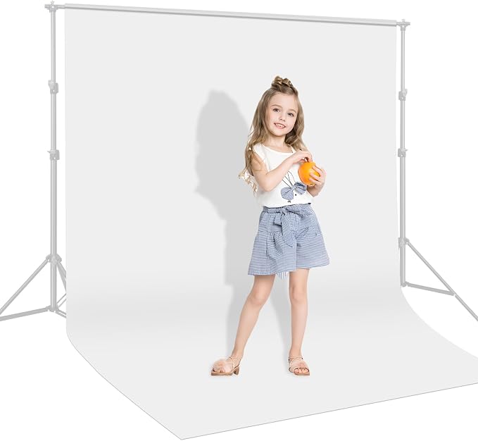 3.2x5ft White Screen Backdrop Small, Non-Reflective Fabric Backdrops | Wrinkle Resistance Seamless Background Curtain, White Photography Background for Streaming, Studio Portrait Shoots by UTEBIT