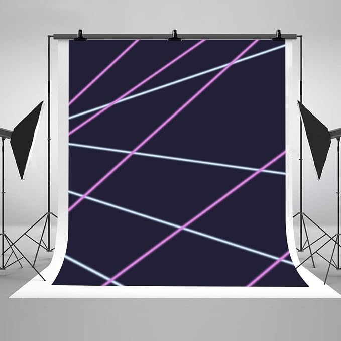 Laser Line Photography Backdrop Neon Laser Tag Birthday Party Night Game On Indoor Photobooth Background Glow Photo Studio Backdrops Fabric 8x10ft - Image 2