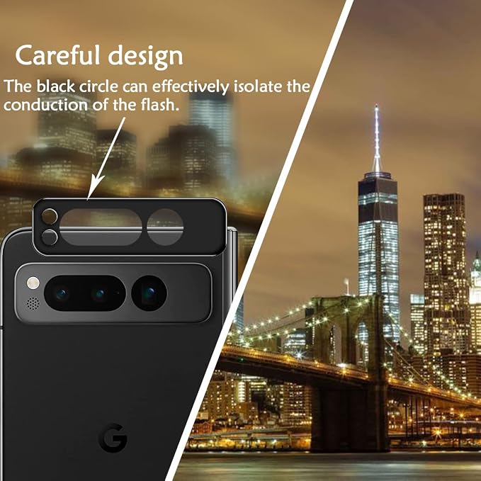 Pixel Fold Tempered Glass Screen Protector + Camera Lens Protector [ 2 + 2 Pack ][Fingerprint Unlock] [Anti-Scratch] [Case Friendly] HD Clear Protective Film for Google Pixel Fold - Image 5
