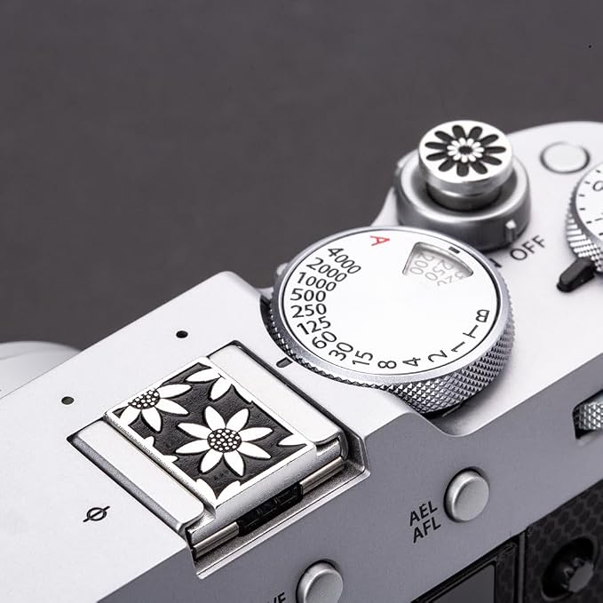 Camera Soft Release Button, Shutter Button for Fujifilm X100VI X100V X-E4 X-E3 X-T5 X-T4 X-T3 X-T30 II X-T20 X-PRO3 (Black Daisy Set) - Image 5