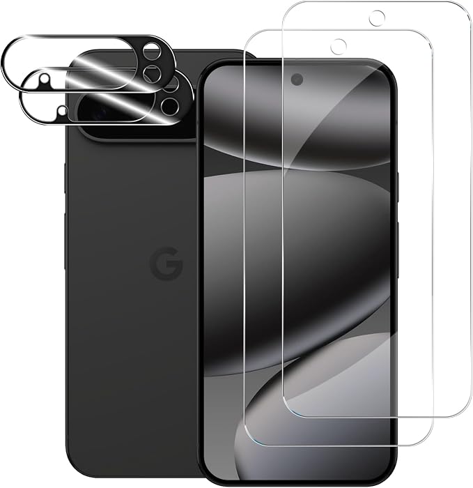 BIGFACE for Pixel 10 Pro Tempered Glass Screen Protector + Camera Lens Protector [ 2 + 2 Pack ][Fingerprint Unlock] [Anti-Scratch] [Case Friendly] Clear HD Protective Film for Google Pixel 10 Pro 5G by Wehaveaprofessionalteam