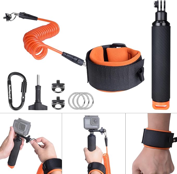 Action Camera Non-Slip Handler Floating Hand Grip Holder Mount | Steel-cored Safety Wrist Strap for GoPro DJI Insta360 Olympus Akaso Underwater Diving Surfing Snorkeling Rafting Kayaking - Image 5