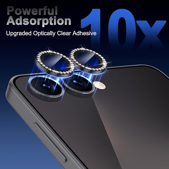 Meshine for Samsung Galaxy Z Flip 7 Camera Lens Protector,Scratch Proof,Strong Adsorption,9H Hardness with Metal Ring Camera Cover,Ultra Thin Case Friendly, Accessories Lens Protector,Shiny Black - Image 5