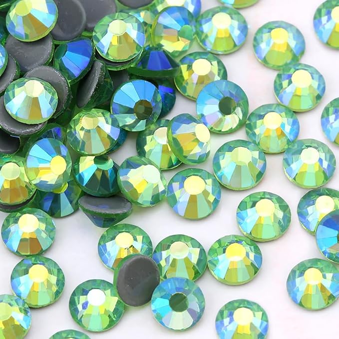 Jollin Hotfix Rhinestones Flatback Crystal Gems 2.8mm SS10, Light Green AB | 2880pcs Hot Fix Crystals Glass Rhinestones for Bedazzling, Crafting, Clothes, Shoes & Accessories DIY Decoration by Jollin