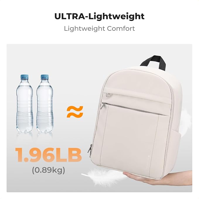 K&F CONCEPT Camera Backpack, DSLR/SLR/Mirrorless Photography Camera Bag | 14in Laptop Compartment & Rain Cover, 600D Fabric for Travel & Daily, Men & Women, Dual-Mode Detachable Dividers, White, B19 - Image 8