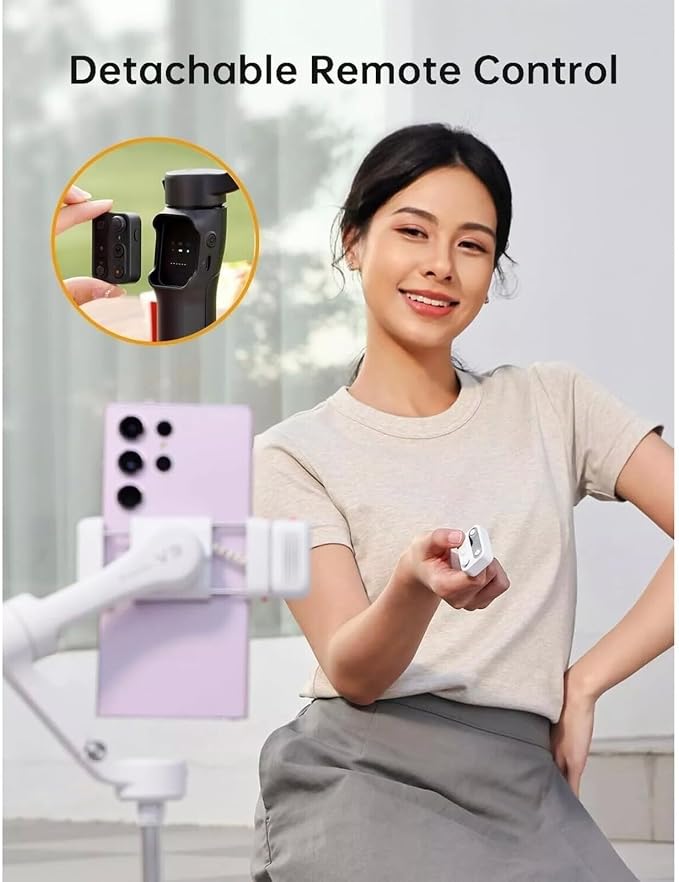 Hohem iSteady V3 Gimbal Stabilizer, Magnetic AI Tracking, Removable Remote, 3-Axis Smartphone Gimbal with Built-in Telescopic Rod and Tripod, Perfect for Content Creators(Black) - Image 6