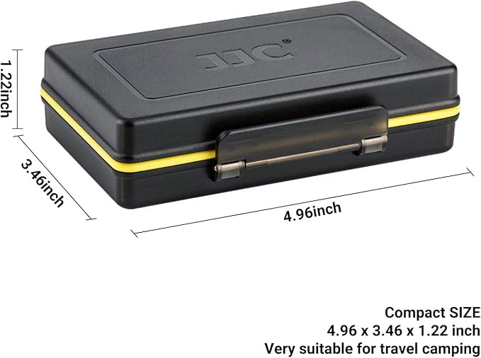 JJC Camera Battery Memory Card Case, SD Micro SD TF MSD XQD Card and Battery Holder Storage Organizer for Canon Nikon Sony Fujifilm Olympus,Water-Resistant & Shockproof - Image 8