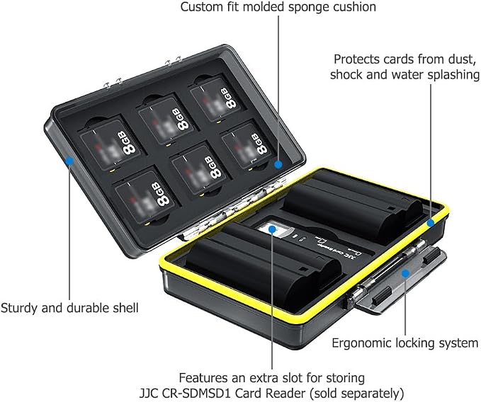 Sony NP-FZ100 NP-FW50 Battery SD Memory Card Case Holder for 6 SD 2 Battery, Water-Resistant & Shockproof, Camera Battery Storage Organizer Box for Sony A9 III III A7RIV A7RIII A7III A7SIII A1 A7M5 - Image 7