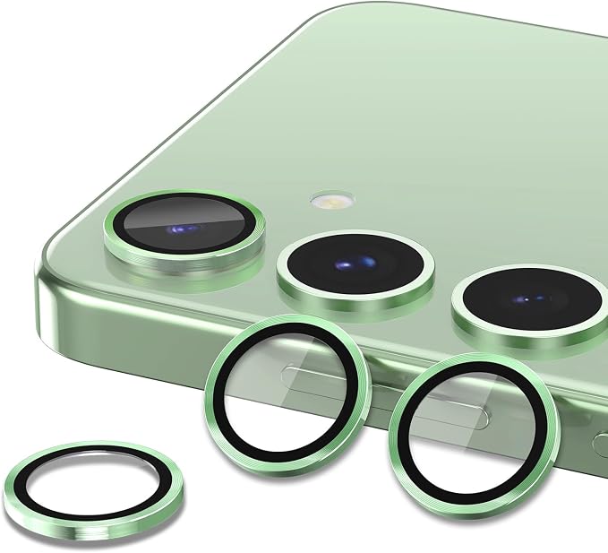 for Samsung Galaxy S25 Camera Lens Protector, Individual Metal Ring Tempered Glass Lens Cover, [Strong Adsorption] Scratch Resistant Ultra-Thin HD Clear Lens Cover, 1 Set-Light Green - Image 2