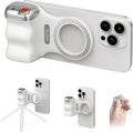 Magnetic Phone Camera Grip,Shooting Holder Selfie Handle Snap(White) | Wireless Shutter for iPhone 17 16 15 14 Android Cellphone Vlog Photography by Keledz