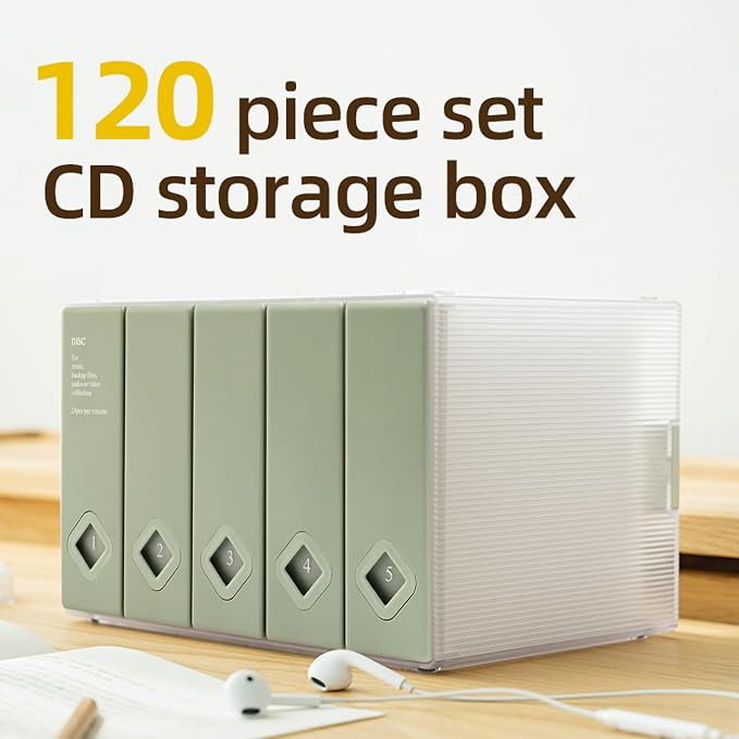 CD Case, 120 Capacity CD/DVD Case Holders Wallet Hard Plastic DVD Disc Case | DVD storage case,DVD Disc Cases Storage Binder for Car,Home,Office,Travel - Image 5