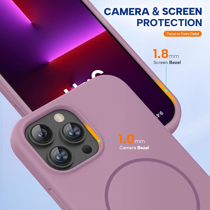 Miracase Magnetic for iPhone 13 Pro Case, Silicone, Soft Microfiber Lining - Image 4