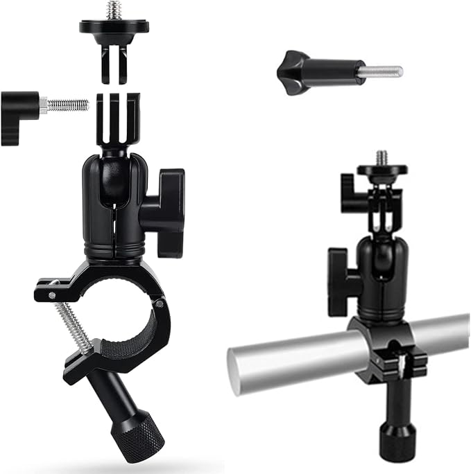 Super Clamp Camera Mount with 1/4" Screw Gopro Bike Mount Clamp | 1/4" Screw,Bike/Bicycle/Motorcycle Handlebars Mount,Compatible with DSLR Camera/Gopro/LED Lights/Ronin-M by yusen