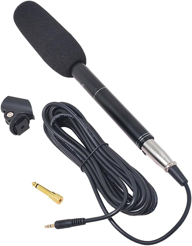 Ruittos Condenser Interview Microphone Photography Shotgun Mic for Video Camcorders DSLR DV Camcorder 11 inches/27cm Camera Microphone with Metal Holder, Anti-Wind Foam Cap XLR Cable by Ruittos