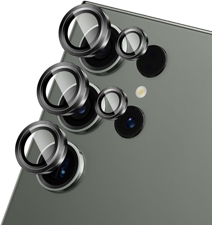 Camera Lens Protector for Samsung Galaxy S23 Ultra,1 Pack | Tempered Metal Glass Camera Cover Film,HD Clear,Anti-Scratch Lens Screen Protector Film,Case Friendly,Black Titanium by Unknown
