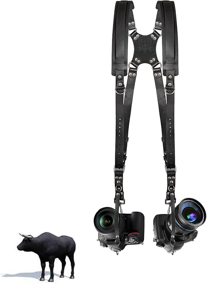 Kasla Leather Dual Camera Strap for Two DSLR/SLR Cameras by Kasla