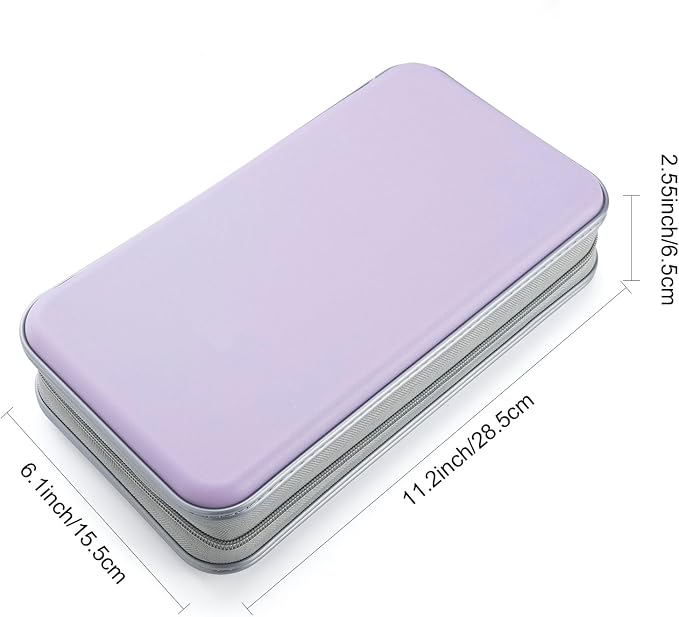 UENTIP CD Case,96 Capacity Hard Plastic DVD Case Holder for Car Home Travel | CD DVD Storage,Zipper Closure,Scratch-Resistant Sleeves,Stay Away Dust and Damp,Storage Music Video Gaming Discs Blu-ray - Image 4