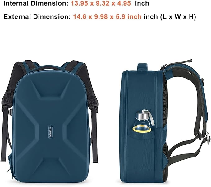MOSISO Camera Backpack, DSLR/SLR/Mirrorless Photography Camera Bag | Waterproof Hardshell Bag with Insert&Tripod Holder&Laptop Compartment Compatible with Canon/Nikon/Sony, Teal Blue - Image 7