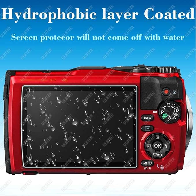 ULBTER Screen Protector for Olympus TG-7 TG-6 TG-5 TG-4 TG7 TG6 [3 Pack] | Tempered Glass for OM SYSTEM Tough TG-7 TG6 TG5 TG4 0.3mm 9H Hardness Screen Cover Anti-Scrach Anti-Dust - Image 6