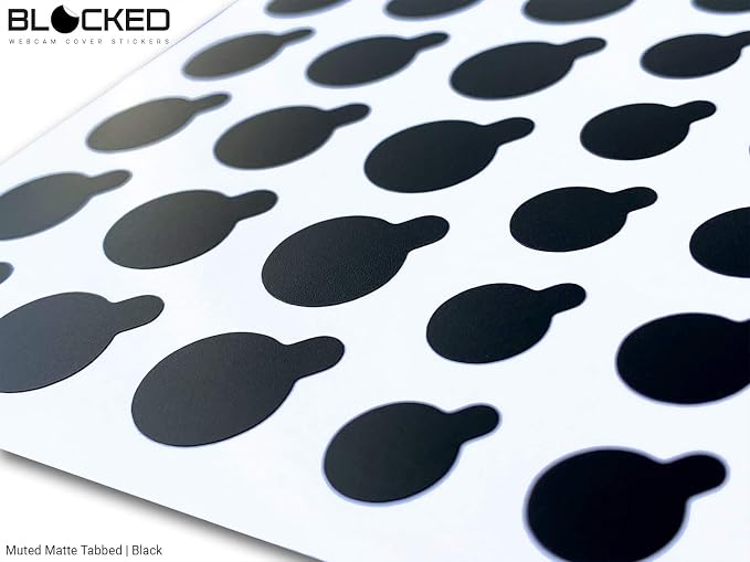 Blocked Original Vinyl Webcam Cover Stickers | Restickable & Stackable Privacy Covers | for All Camera-endable Devices | 3-Sizes | 57 Black Tabbed (Muted Matte) - Image 3