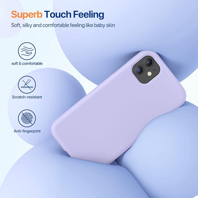 Miracase Silicone for iPhone 11 Phone Case, Light Purple | Soft Anti-Scratch Microfiber Lining, Premium Silicone Cover Shockproof Drop Protection Phone Case for 11 - Image 4