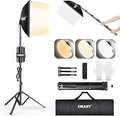 EMART Softbox Lighting Kit 85W 16"x16" Soft Box for Photography Light 1Pack | 3000K-6000K LED Bulbs with Remote, 65" Tripod, Professional Photography Lighting for Studio Lights, Portrait, Video Recording by EMART